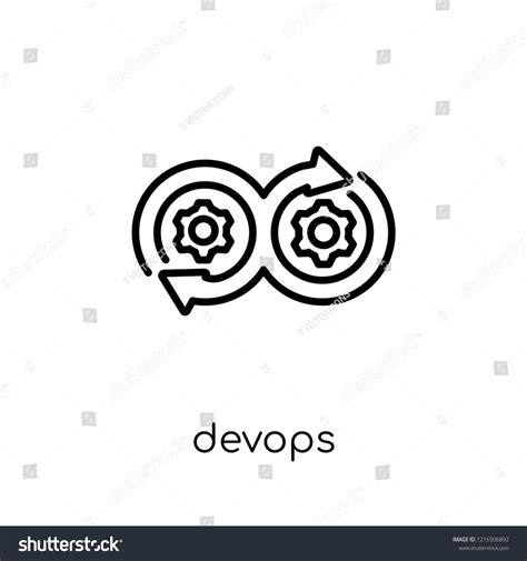 Devops Icon Trendy Modern Flat Linear Stock Vector Royalty Free