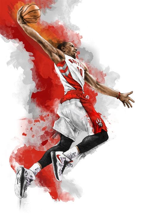 Demar Derozan Of The Toronto Raptors By Illustrationsbychris