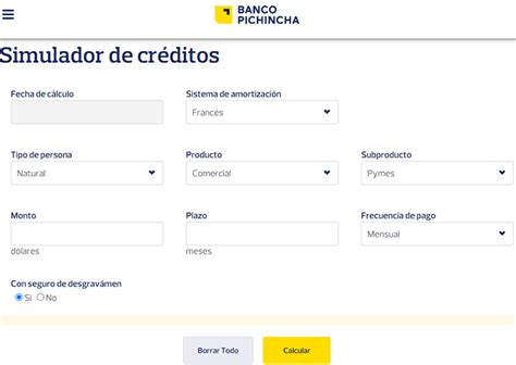 Banco Pichincha Simulador De Pr Stamos Calcula Tu Cuota De Pago Hot