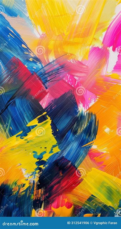 Vibrant Abstract Painting With Bold Brush Strokes Stock Photo Image