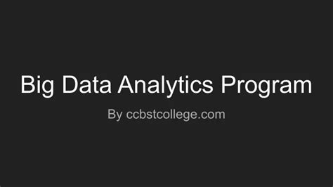 Ppt Big Data Analytics Program Powerpoint Presentation Free Download