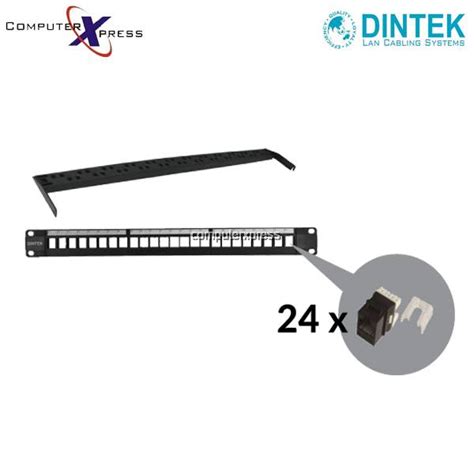 DINTEK Cat 6 19 Modular Patch Panel 24 Ports 1U Loaded Cat 6