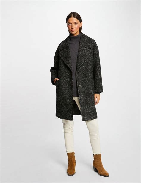 Manteau Long Oversize Gwin Morgan Gris Anthracite Manteau Femme