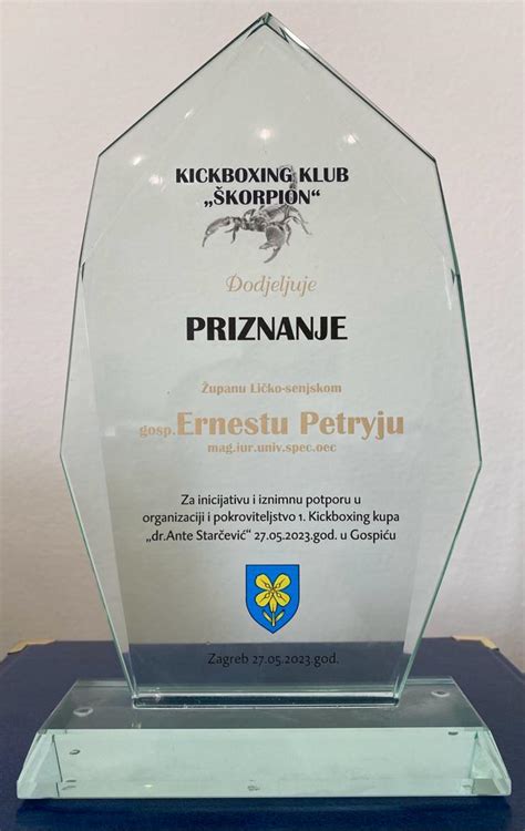 Kickboxing klub Škorpion iz Zagreba dodijelio priznanje ličkom županu