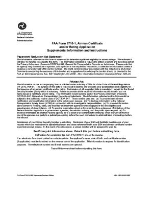 Fillable Online FAA Form 8710 1 Airman Certificate And Or Rating