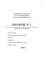 Fisica II Informe I Elasticidad Pdf 1 UNIVERSIDAD RICARDO PALMA