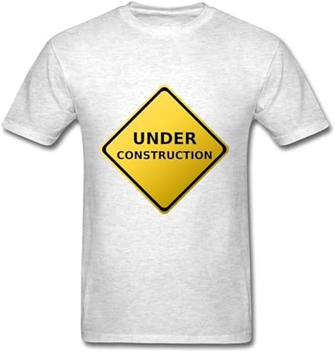 Amazon Custom Summer Men Under Construction Sign Print Round Neck