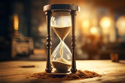 Premium Ai Image Dramatic Slowmotion Shot Of Hourglass As The Last Grain Of Sand Falls