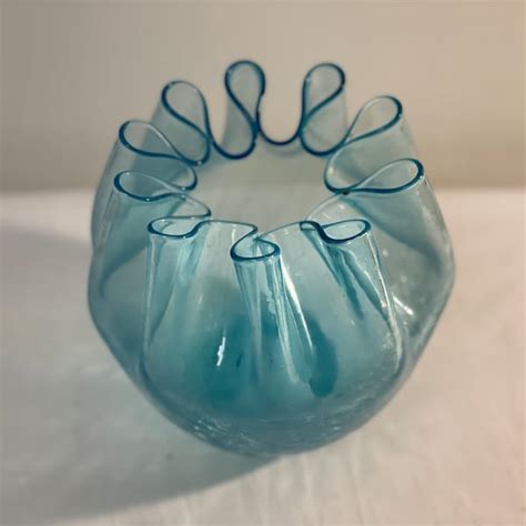 Crackle Glass Bowl Etsy