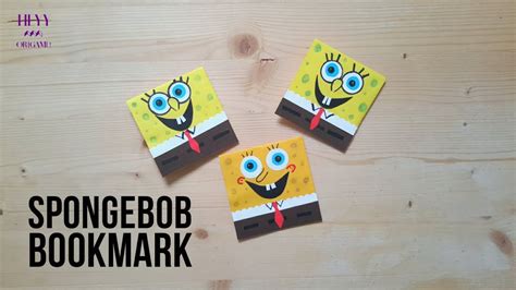 Spongebob Bookmark-How to make paper origami kirigami spongebob corner ...