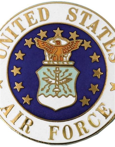 United States Air Force With Air Force Crest On Large 1 Round Lapel Pin Stars And Stripes The