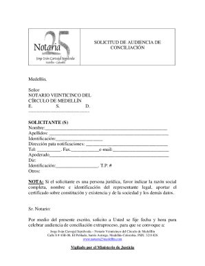 Fillable Online Notaria Medellin Documentos Conciliacionsolicitud