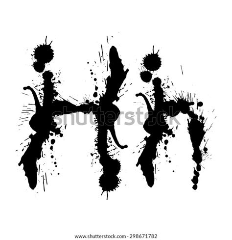 Graffiti Splatter Inkblot Letter Black Grungy Stock Vector Royalty