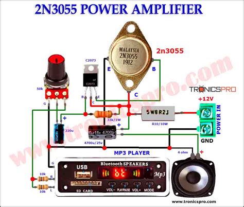 2n3055 Power Amplifier Circuit Diagram Tronicspro