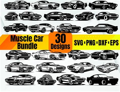 High Quality Muscle Car Svg Bundle Muscle Car Dxf Muscle Car Png Muscle Car Eps Muscle Car