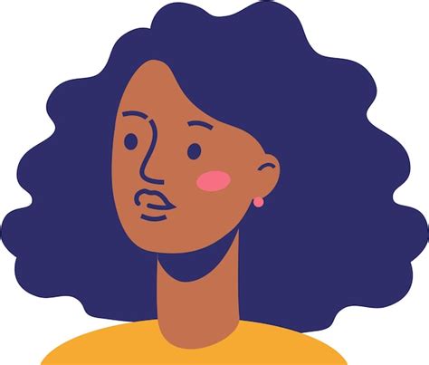 Premium Vector Black African American Woman Face Icon