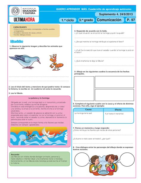 Mec 04 Ultima Hora Ejercicios P 97 Suplemento 4 249 Comunicación Er Er Ciclo Grado