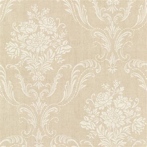 Decorline Manor Beige Floral Damask Wallpaper Walmart