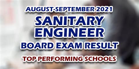 Sanitary Engineer Board Exam Result August September Full List