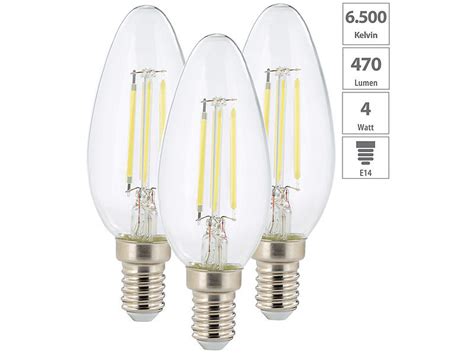 Luminea Er Set Led Filament Kerzen B E Lumen Watt K