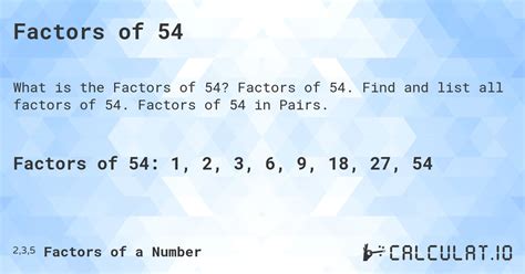 Factors Of Calculatio