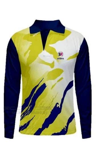 Polyester Men Full Sleeves Printed Sublimation T Shirt Polo Neck At Rs