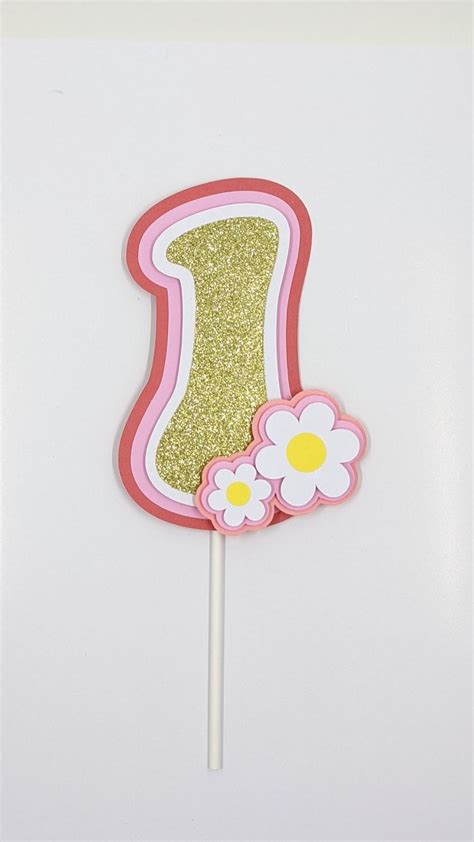 Groovy Number Cake Topper Boho Birthday Party Retro 70s Party One