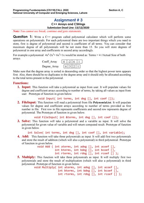 Pf Assi Programming Assignment Programming Fundamentals CS118