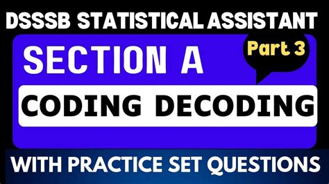 CODING DECODING Part 3 Dsssb Statistical Assistant Reasoning