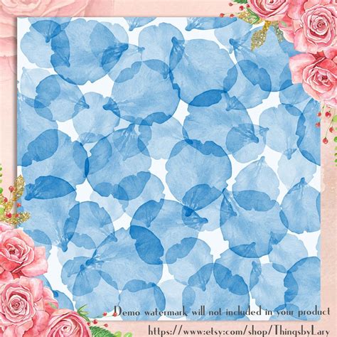 Seamless Watercolor Flower Petal Digital Papers By Artinsider