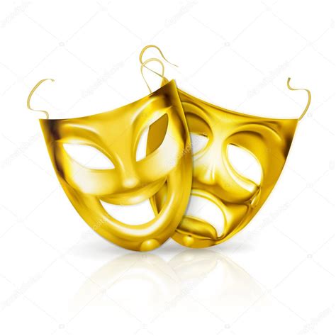 Gold theater masks, vector Stock Vector Image by ©natis76 #12834725