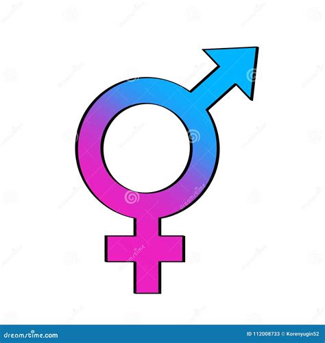 Vector Illustration Hand Drawn Doodle With Transgender Or Hermaphrodite Symbol Gender