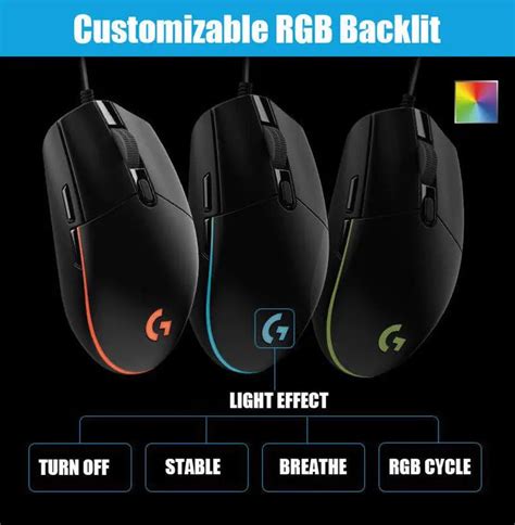 Logitech G102 G203 Gen2 Prodigy Gaming Mouse Wired 6 Programmable 8000 Dpi± Aimall