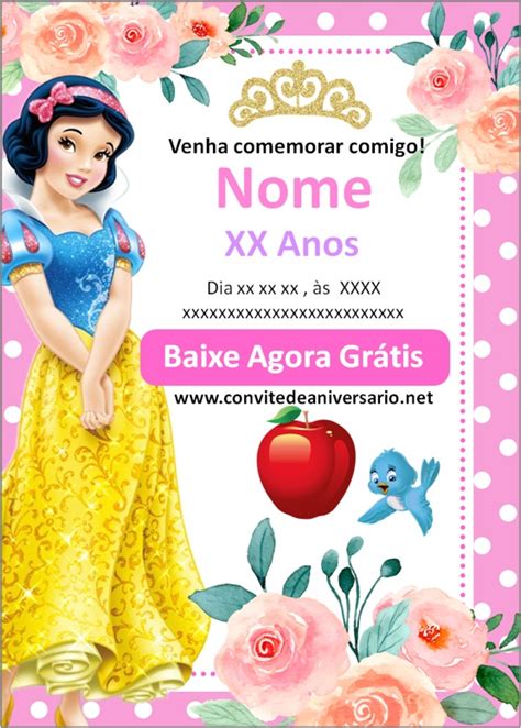 Convites Branca De Neve Convites