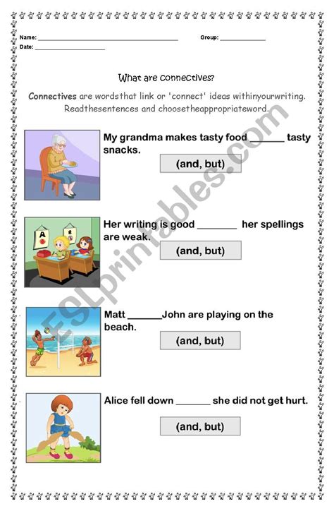 Use Of Connectives And But Esl Worksheet By Teacherlibi