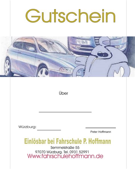 Gutscheine für Führerscheine Klasse b und Motorrad