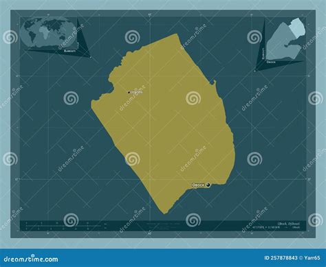 Obock Djibouti Solid Labelled Points Of Cities Stock Illustration