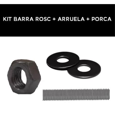 10 Pç Barra Roscada 5 16 X 1 Mt 100 Porcas 100 Arruelas Fixwell