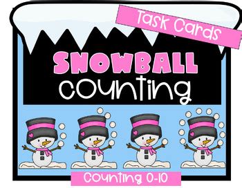 Winter Snowball Counting Task Cards Counting Solve The Room Tpt