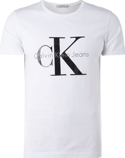 Calvin Klein Jeans T Shirt Mit Logo Print Weiß Online Kaufen