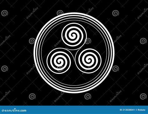 Símbolo Triskelion Ou Triskele Redondo Sinal Celta Espiral Triplo