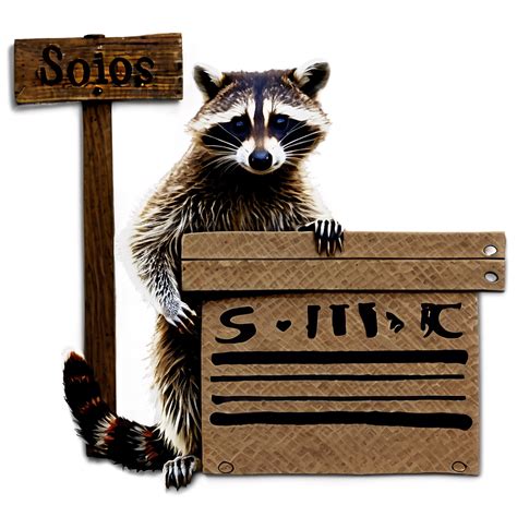 Download Raccoon Holding Sign Png 4