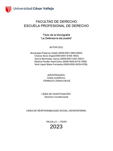 La Defensoria Del Pueblo Pdf Institución Nación