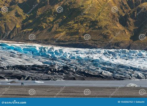 Panoramic View Of Terminus Of Fallj Kull Glacier In Skaftafell