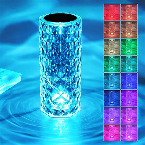 Crystal Lamp 16 Color Changing Rgb Rechargeable Rose Crystal Table