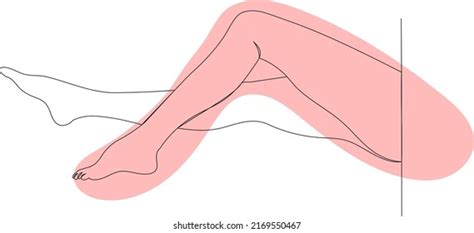 Female Feet Drawing By One Continuous Stock Vector Royalty Free