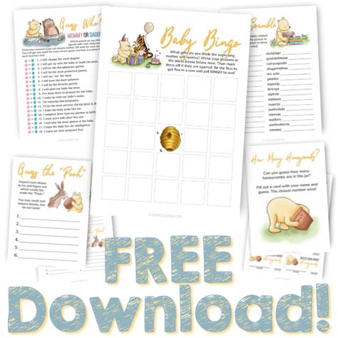 38 Classic Winnie The Pooh Baby Shower Games Free Printables