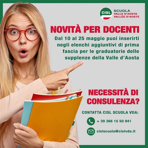 Graduatorie Supplenti Da Cisl Scuola Vda Consulenze Per L Inserimento