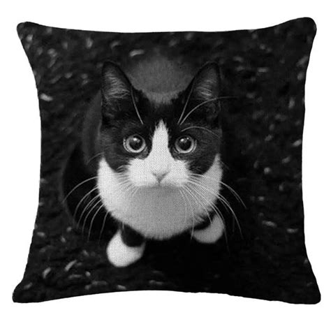 Buy Lovely Cat Pillow Case Cotton Linen Cushion Cover