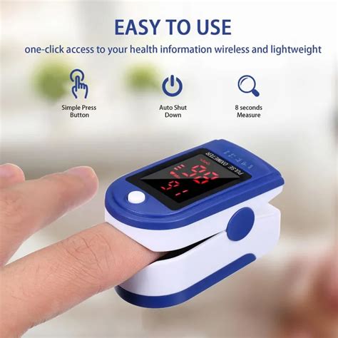 Fingertip Pulse Oximeter Blood Oxygen Saturation Detector Pulse Rate